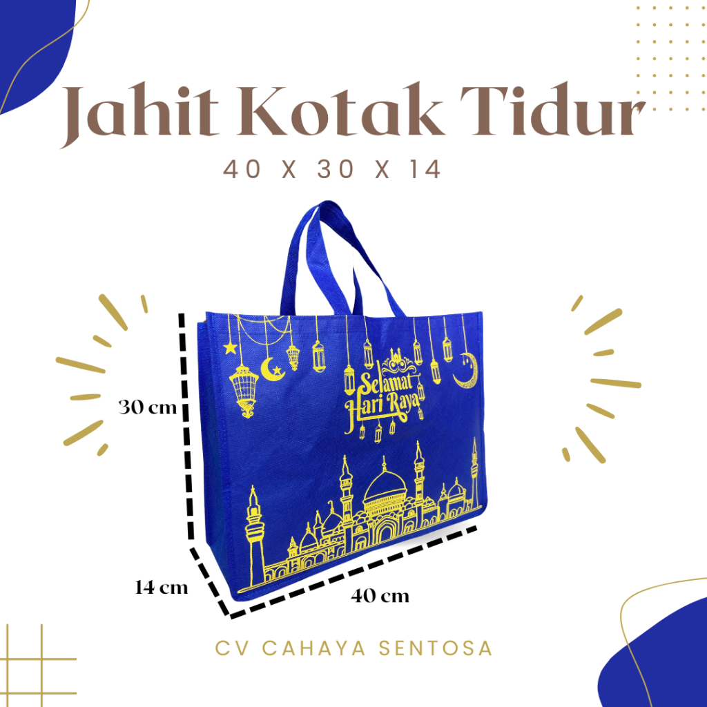 

Tas Hampers Lebaran Jahit Kotak TIDUR Ukuran 40 X 30 X 14 - Tas Spunbond Jahit