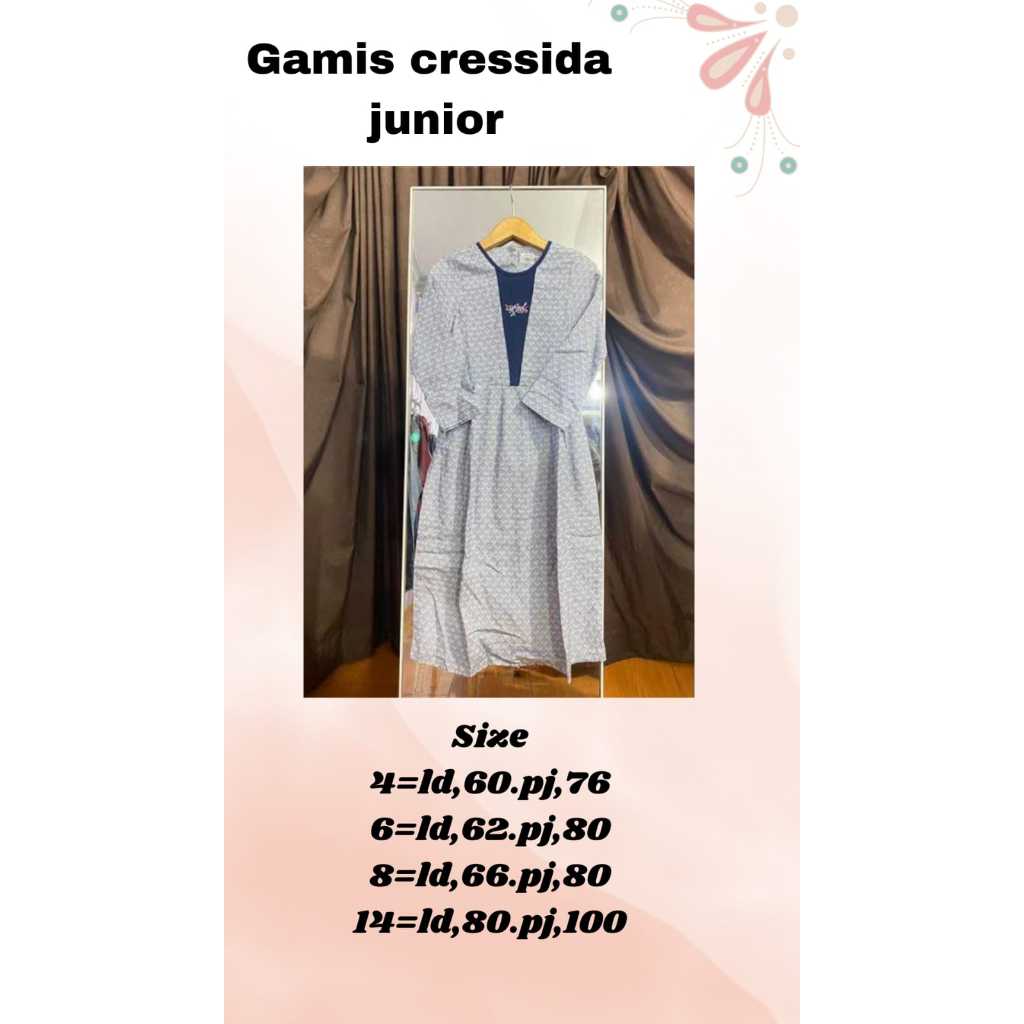 GAMIS CRESSIDA ANAK JUNIOR LENGAN PANJANG