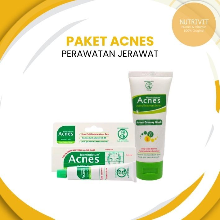 PAKET ANTI JERAWAT ACNES SEALING GEL DAN CREAMY WASH