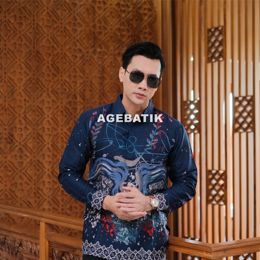 AGEBATIK AGE113 - Kemeja Batik Pria Lengan Panjang Pendek - Slim Fit - Katun Premium