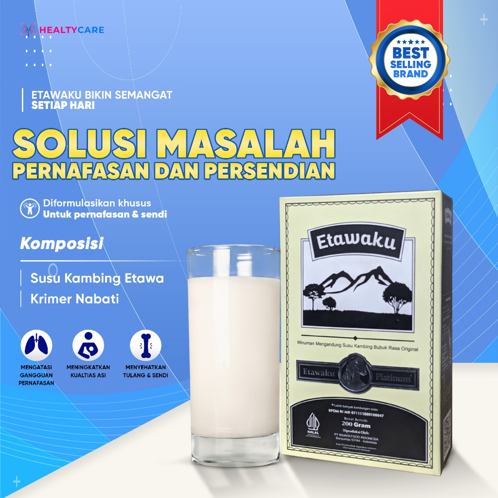 

Etawaku Platinum - Susu Kambing Etawa Atasi Sesak Nafas, Asma, Batuk Menahun, Nyeri Sendi & Tulang