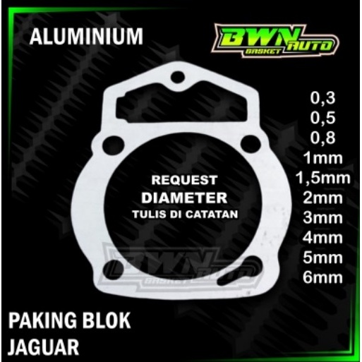 Paking BLOK JAGUAR Aluminium / Perpak Gasket Packing JAGUAR Aluminium Diameter CUstom BWN GASKET