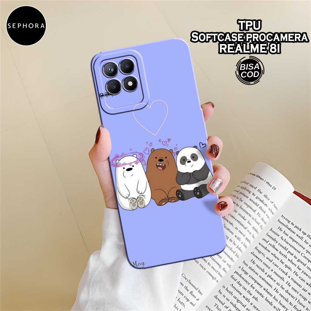 Case Realme 8i Terbaru - Fashion Case Bear - Softcase Realme 8i Terbaru - Case Pro Camera - Casing R