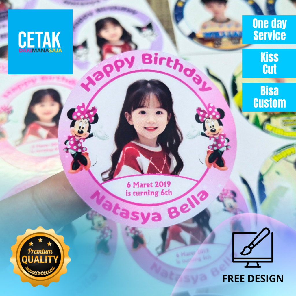 

Sticker Bulat Ulang Tahun Anak Stiker Ultah Free Design Template Birthday Chromo Murah