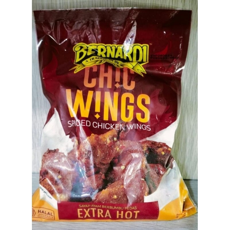 

Bernardi Chicken Wings Extra Hot / Sayap Ayam Berbumbu Pedas | Berat Bersih 380gr