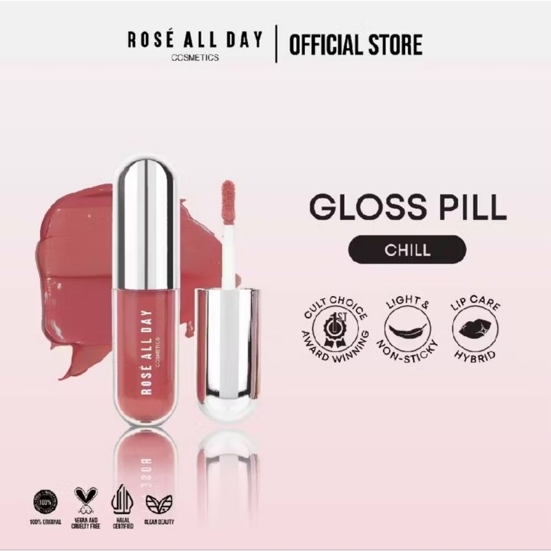 Rose All Day Lip Gloss Chill Pill