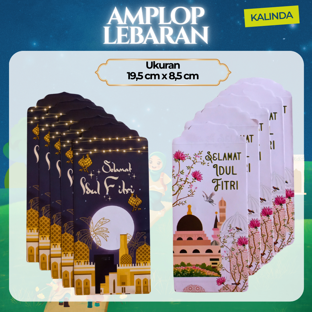 

Amplop Besar Lebaran Tema Masjid Ukuran 19,5 cm x 8,5 cm isi 8 pcs