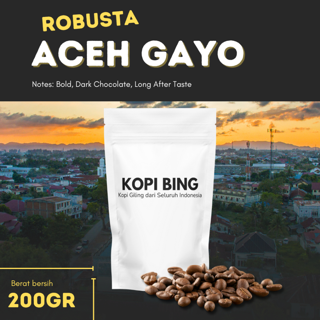 

Kopi Bing. Kopi Robusta Aceh Gayo. Kopi Bubuk Premium 200gr