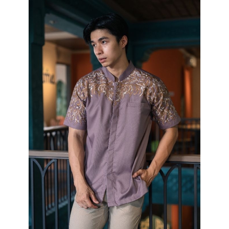 Kemeja Bordir Pria NUC.ID Gama 03 (Dusty Purple)