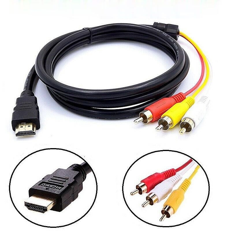 KABEL HDMI TO RCA 1,5M ADAPTER CABLE HDTV MALE TO 3 RCA MALE AV HDTV
