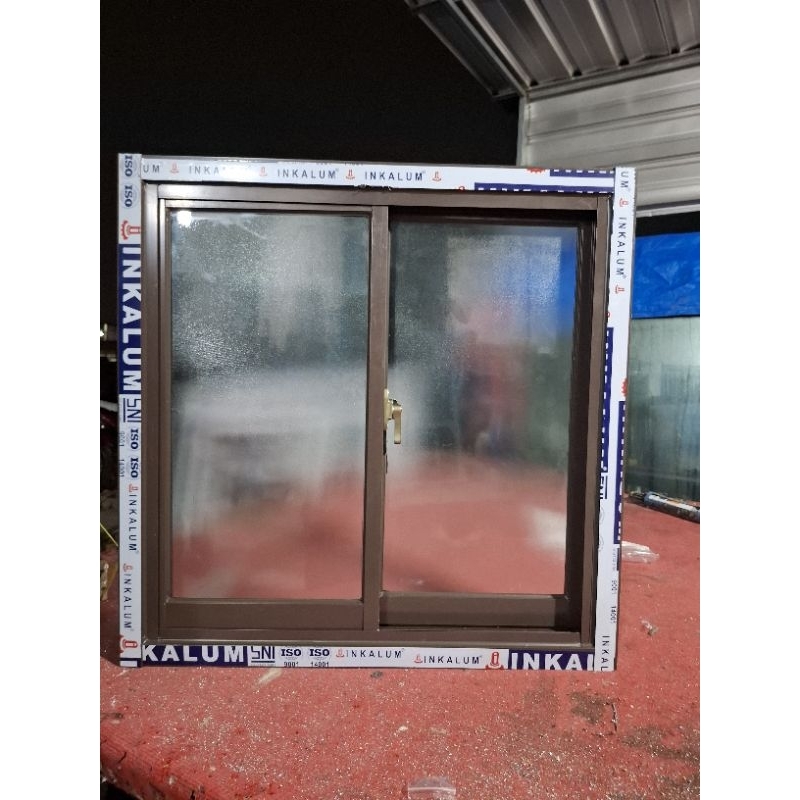 jendela Aluminium + kusen/jendela geser(sleding) L100 x T100