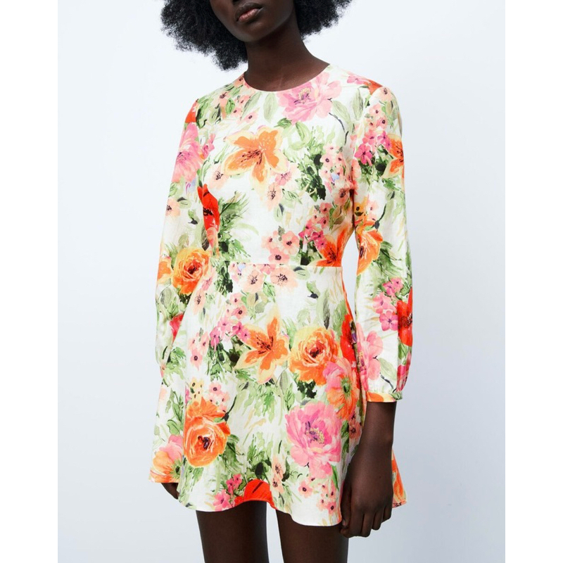 Zara Floral linen dress ala zimmer