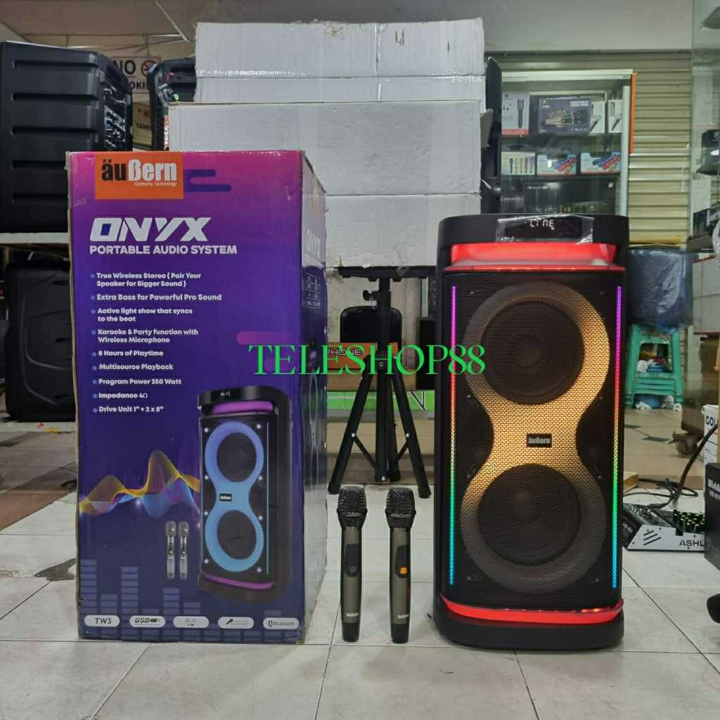 Speaker Aktif Portable Aubern Party Box Onyx Bluethooth Original