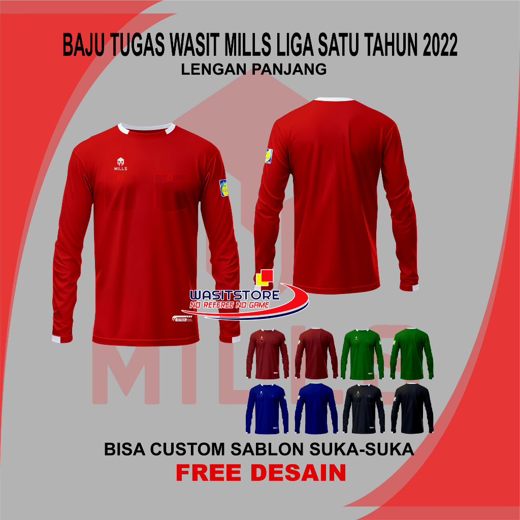 BAJU TUGAS WASIT MLLS LIGA 1 BRI 2022 LENGAN PANJANG (FAIR PLAY)