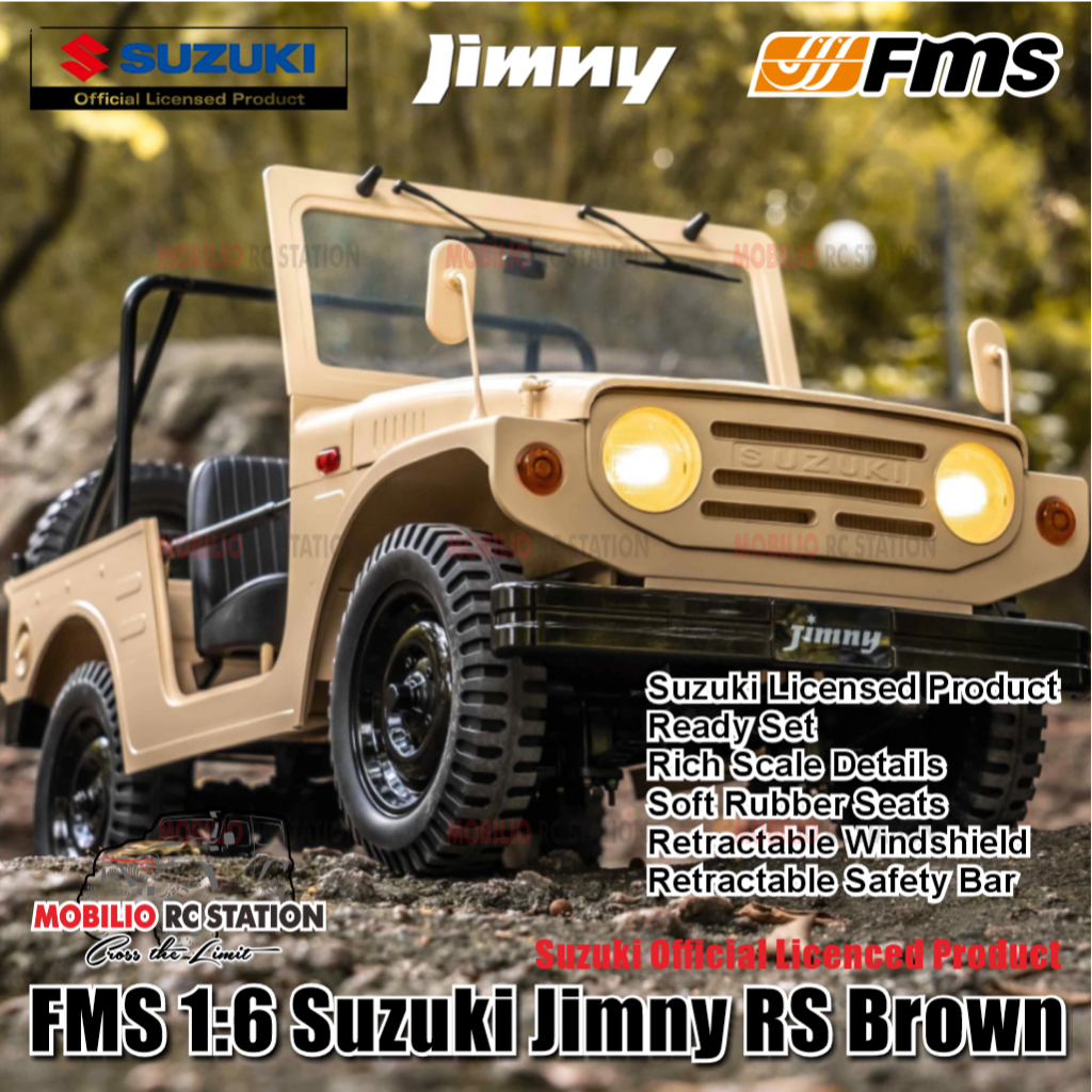 FMS 1/6 JIMNY RS Brown Model 2.4G Hard Body Precision-Crafted RC Cars 4wd Crawler Adventure RTR