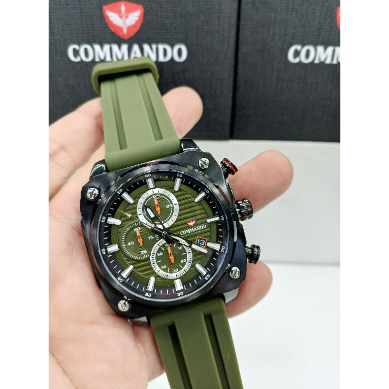 Commando CM7011G-3BDGRGN#Commando CM7011G#CM7011G-3BDGRGN#Jam tangan pria Commando CM7011G#Man watch