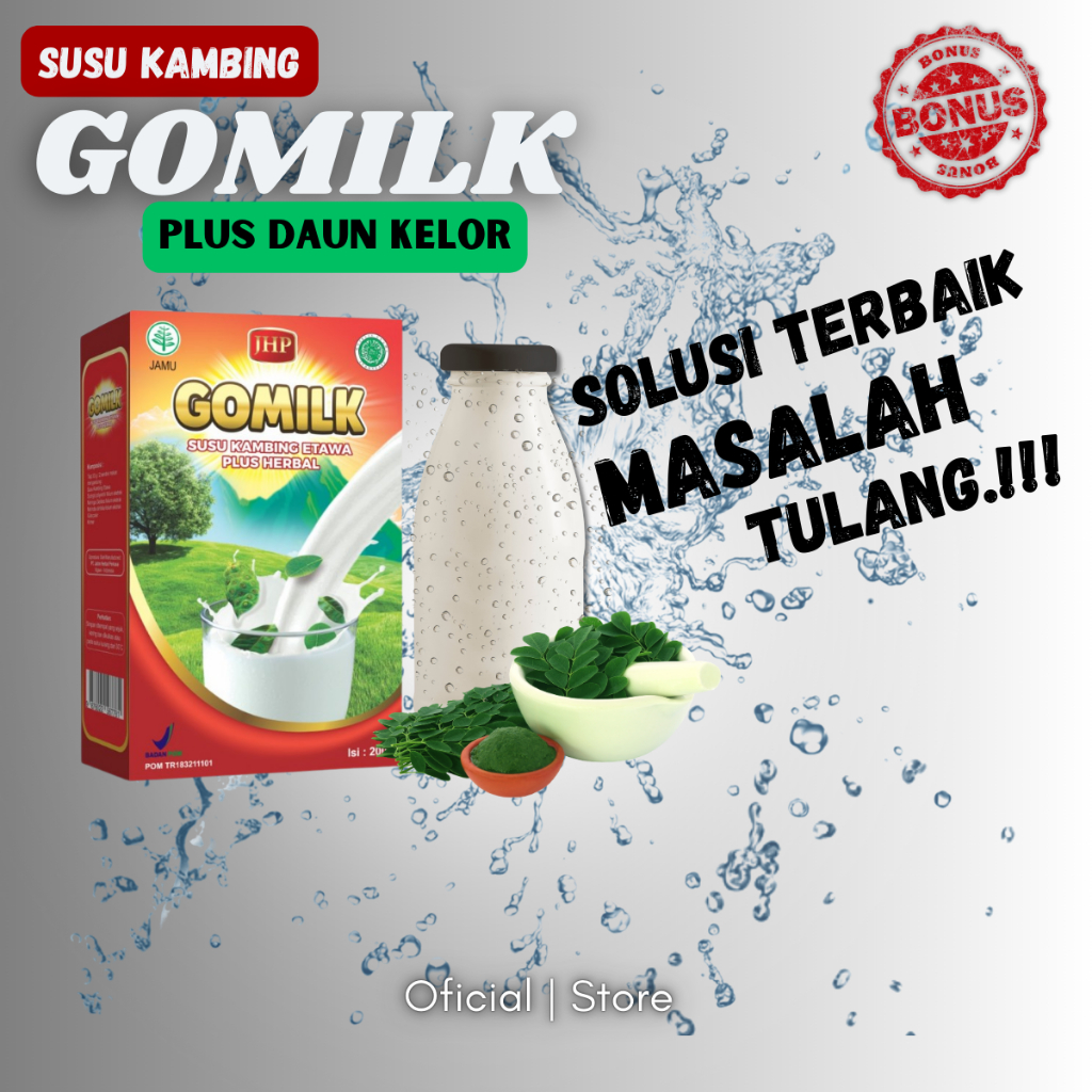 

[ ] - GOMILK SUSU KAMBING BUBUK - susu kambing plus daun kelor gomilk original bariklana 100%