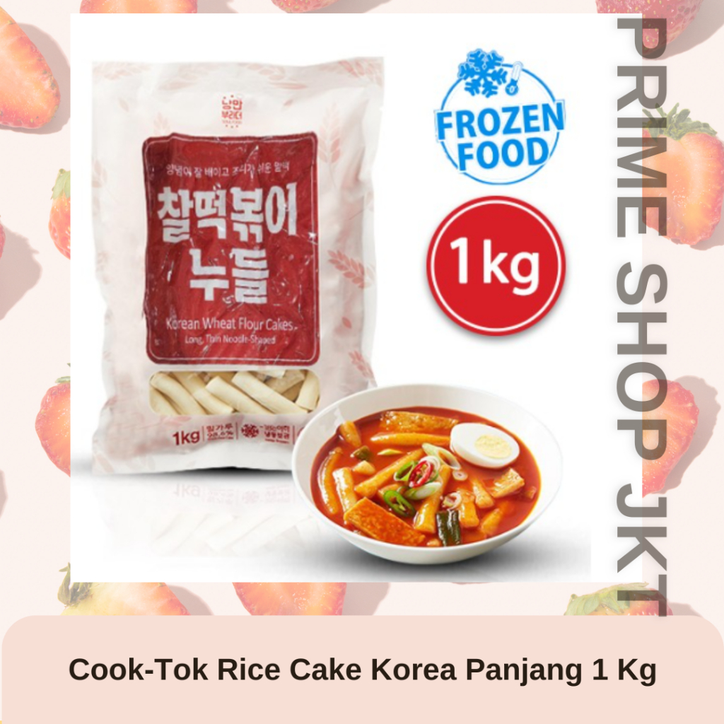

COOKTOK Korean Wheat Flour Cakes Long Thin Noodle Shaped Kue Tepung Terigu Korea 1kg