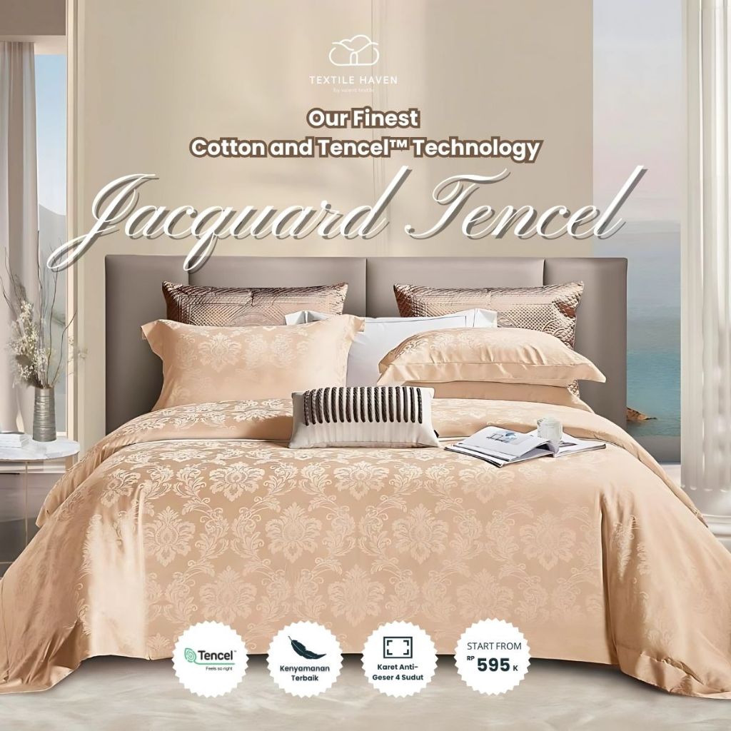 Sprei dan BedCover Jacquard Sutra Serat Bamboo Original 80s | Sprei KingKoil Sutra Emboss tinggi 40