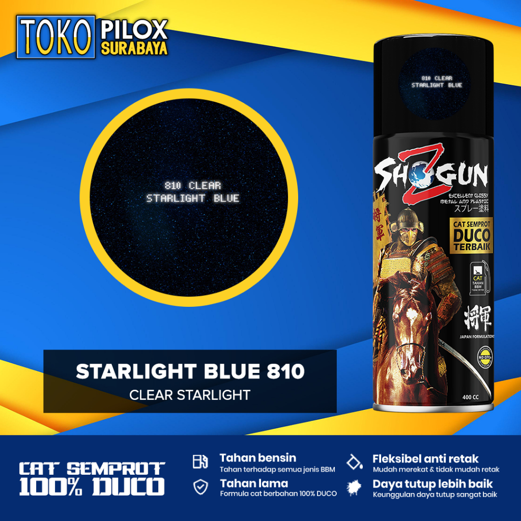 Cat Semprot Duco Clear Glitter Biru - Shogun Z Duco Clear Starlight Blue 810 - Cat Otomotif/Aksesori