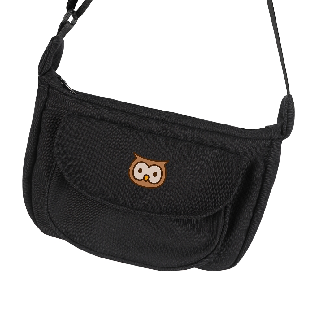 Troy Company Sling Bag Black Fukurou Chibi - Tas Selepang Slingbag Hitam SB 3069