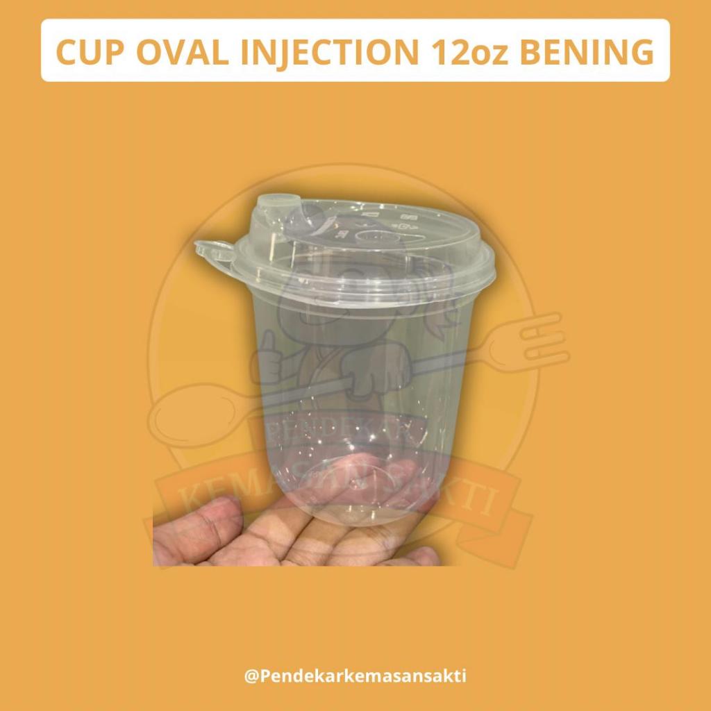 [25 PCS] Cup Injection 14 16 24 Oz + Tutup Thinwall Cup Minuman Bening Doff Tebal Cup Boba Tea Cup