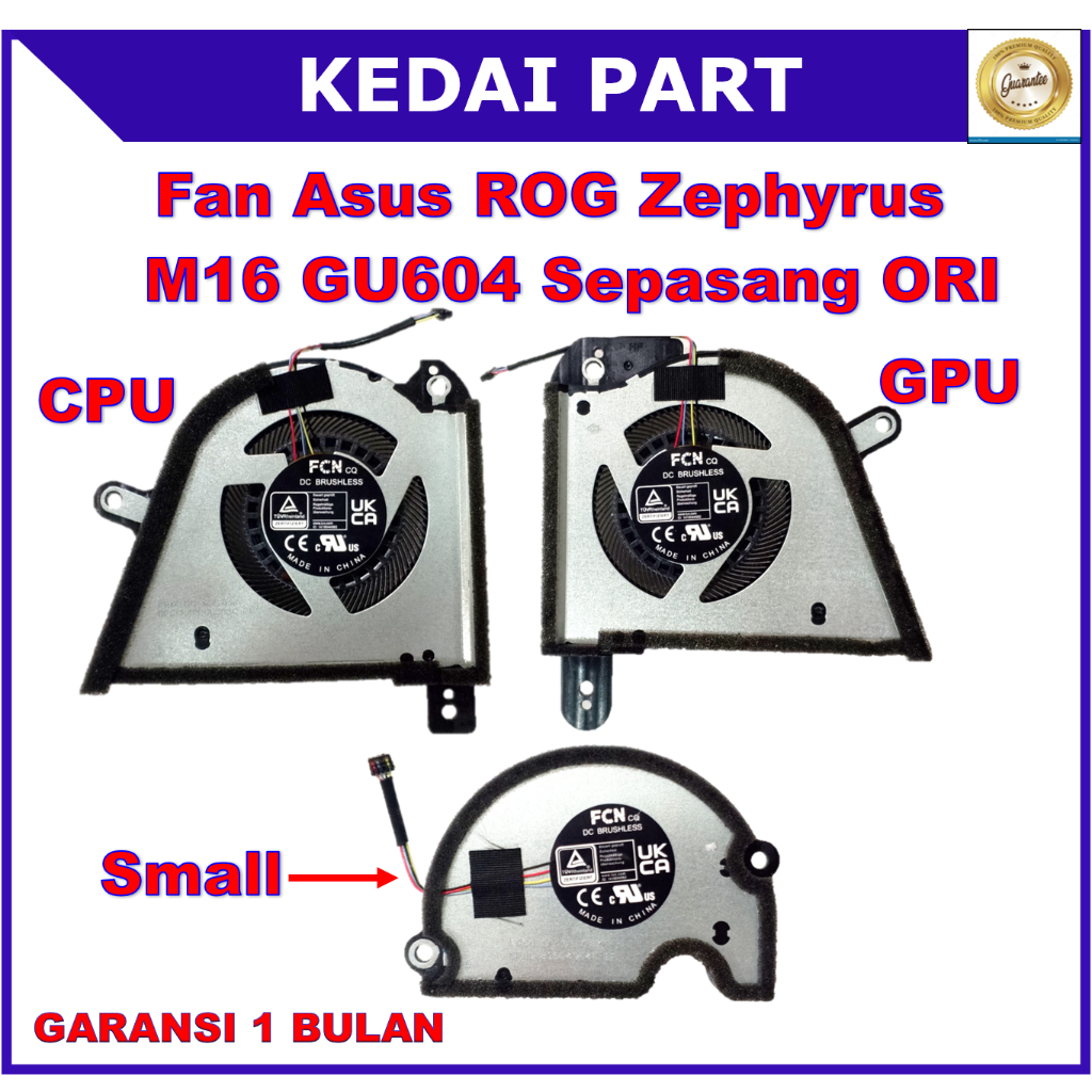 Kipas Fan Asus ROG Zephyrus M16 GU604 GU604VI GU604VY GU604VZ 2023 3 Fan