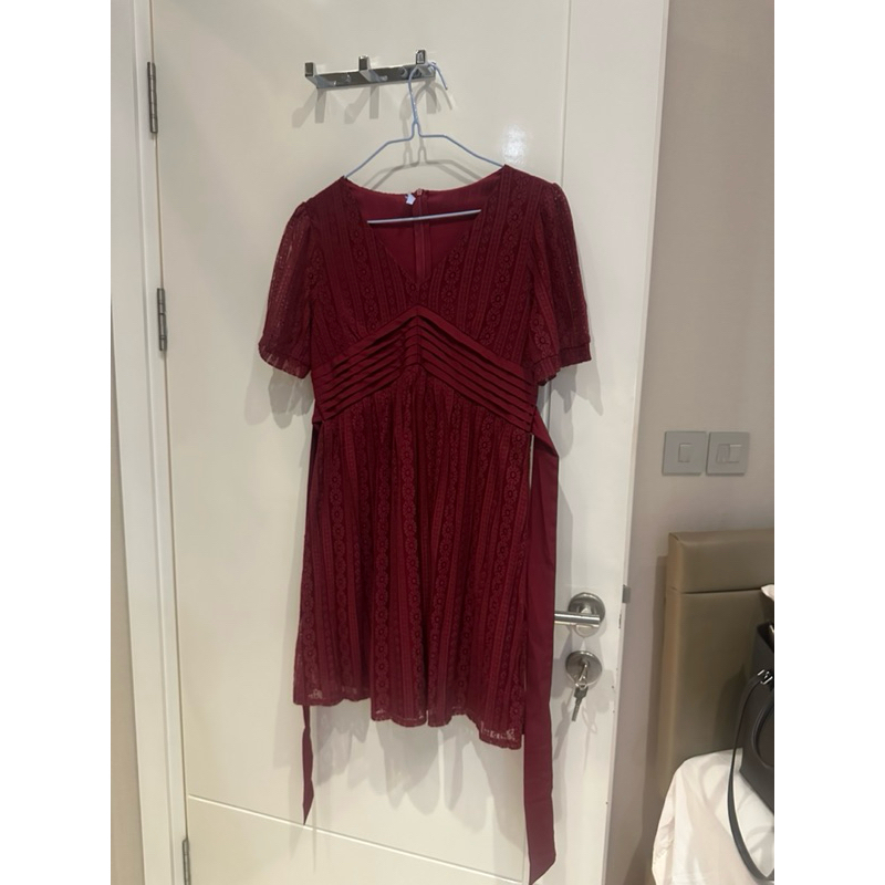 dress merah, dress natal, dress casual , mini dress