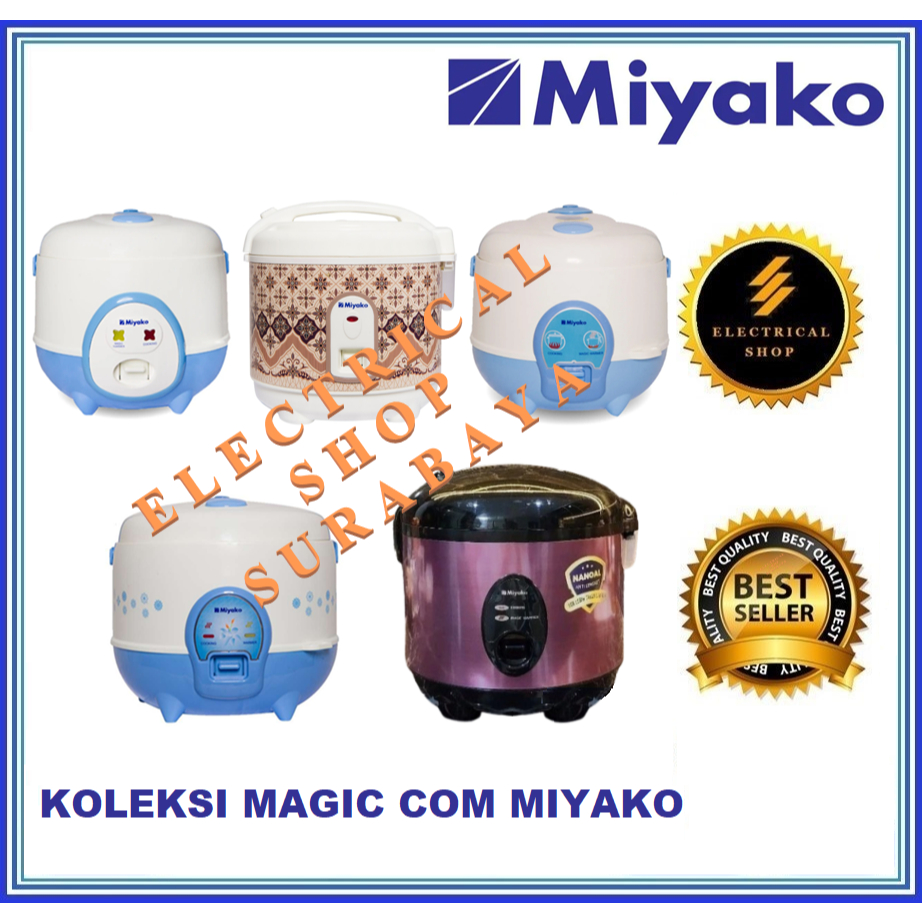 MIYAKO MAGIC COM MCM-606 A B 0.6L MCM-512 C 1.2L MCM-508 SBC 1.8L 3 IN 1 PENANAK NASI 0.6 0,6 1.2 1,