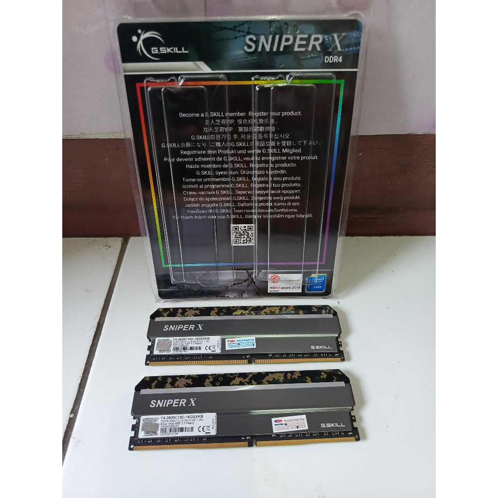 RAM PC DDR4 16GB 2x8GB 3600Mhz Gskill SniperX