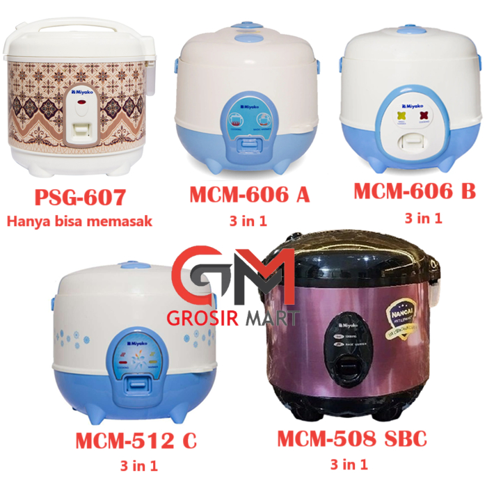 Miyako Magic Com 0.6 / 1.2 / 1.8 Liter Rice Cooker PSG 607 / MCM 606A /606B / 512C / 508SBC Original