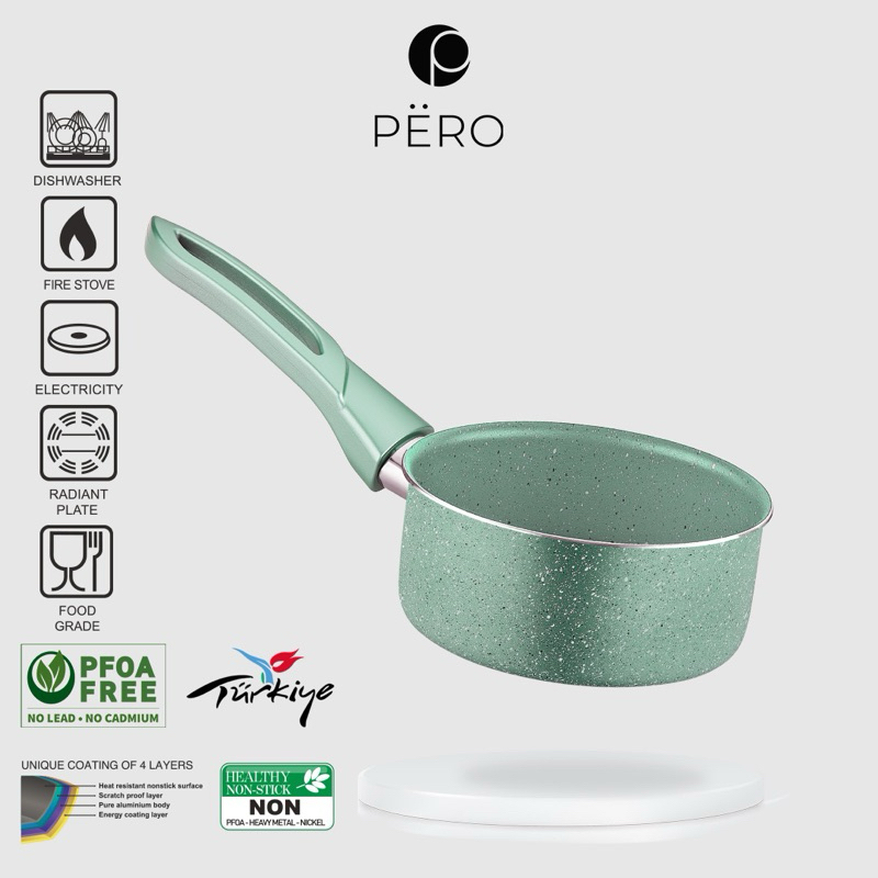 Pero Sauce Pan 16cm Nonstick Milk Pan 16cm Anti Lengket - Mint