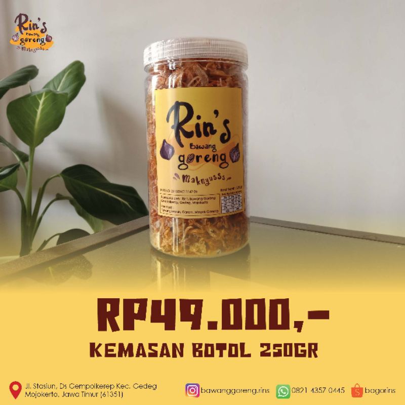 

Bawang Goreng Rin's 250g kemasan toples