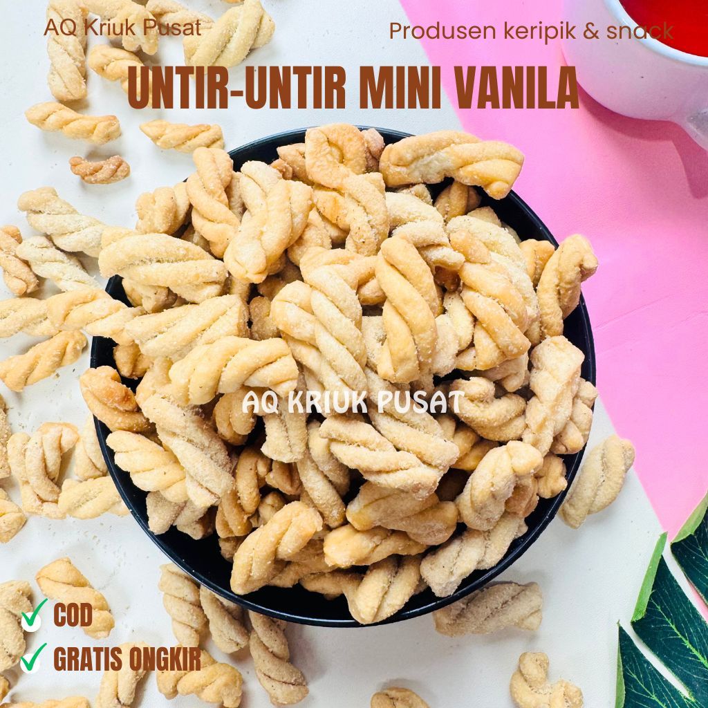 

untir untir 1kg / pluntir / keripik / kripik / kue tambang / AQ Kriuk Pusat Untir-Untir Mini Vanila