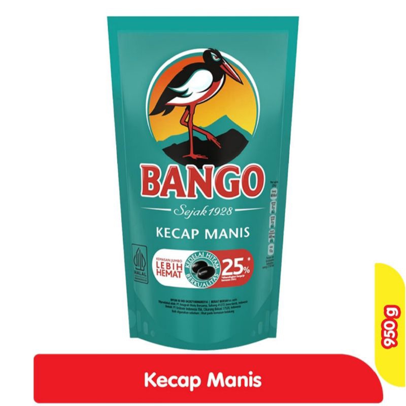 

BANGO Kecap Manis Refill 950 gram Kecap Bango kemasan Besar