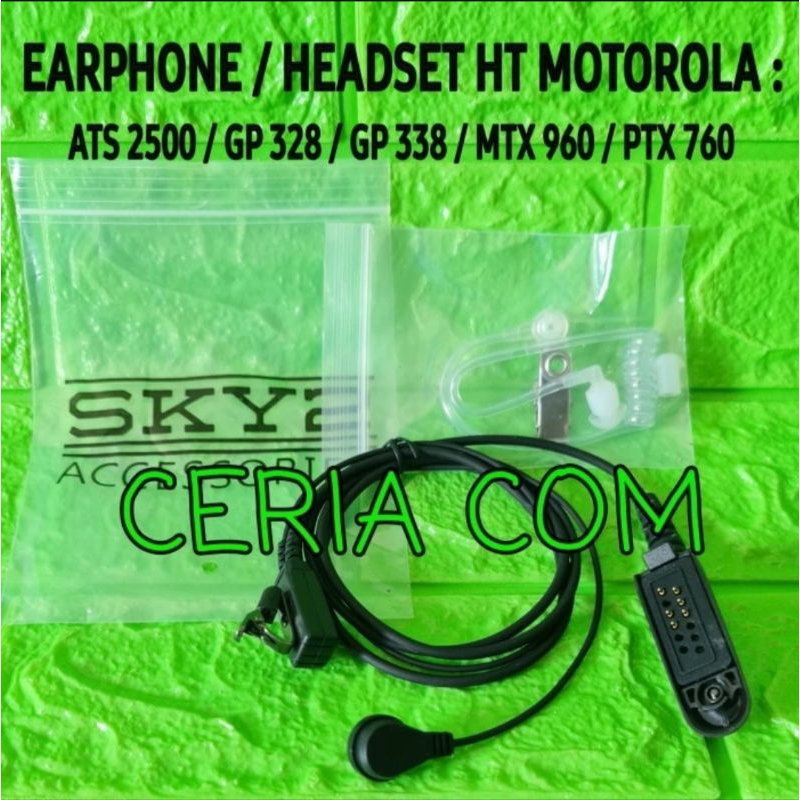 EARPHONE FBI HT MOTOROLA ATS2500 GP338 GP328 MTX960 EARPHONE SELANG HT MOTOROLA ATS 2500 GP 338 GP 3