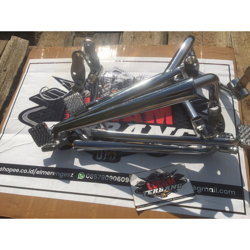 PEDAL REM BMW KW1 model ori PNP Grand/CB/GL100 /PEDAL REM REM BMW HANDMADE BESI CROOM+MENTAH