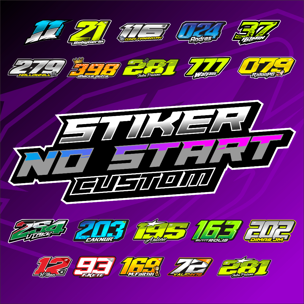 STIKER NOMOR BALAP NOMOR START CUSTOM ANGKA RACING  BISA REQUEST