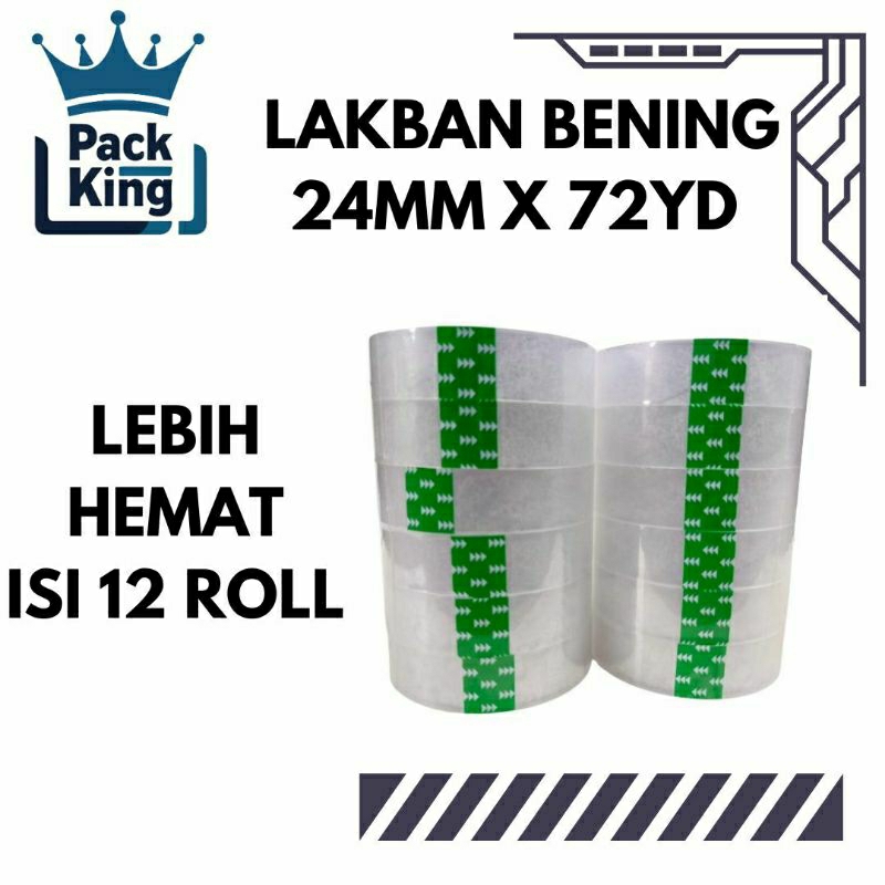 

Lakban Bening 24mm x 72yd Isi 12 Clear Tape Harmony Solasi Selotip Kecil Termurah
