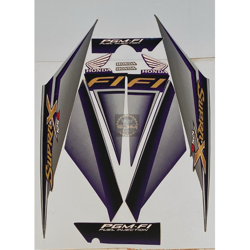 Stiker Striping Supra X 125 R 2009-2010 PGM Fi Biru berkualitas