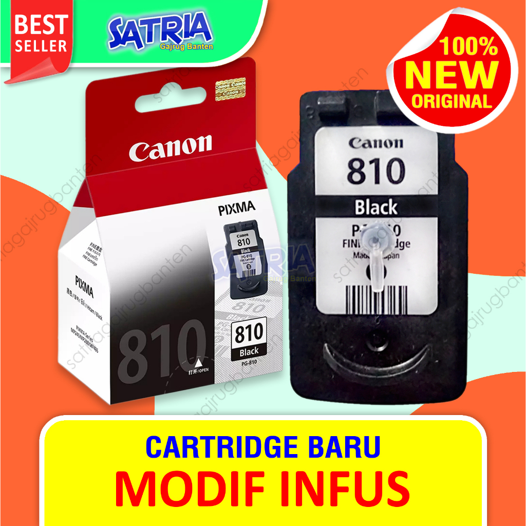 Catridge BARU Canon 810 Mode Modif Infus Cartridge Tinta PG-810 Black iP2770 MP287 MP237 MX357 MX366