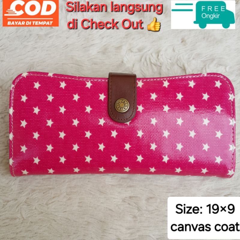 Cath Kidston Dompet Wanita Lipat Panjang Canvas Coat