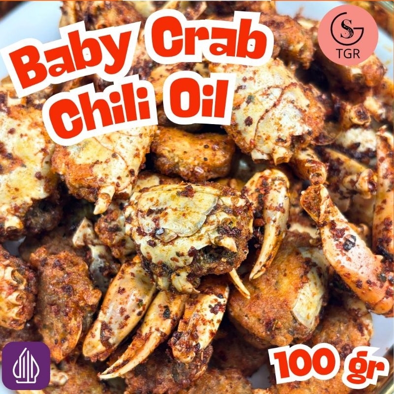 

BABY CRAB KRIUK 100 gr (KERIPIK RAJUNGAN) PEDAS CHILI OIL Daun jeruk -ayam - bbq Crispy Laut Pedas