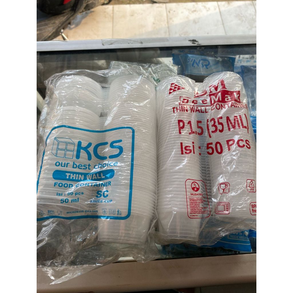 kcs thinwall/dm thinwall /cup sambel / 35ml dan 50ml