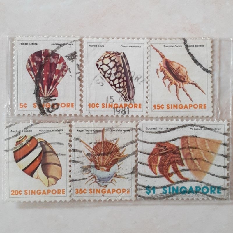 

Perangko Singapura/Singapore Sea Life Tahun 1977 set 6pcs - Perangko Luar Negeri