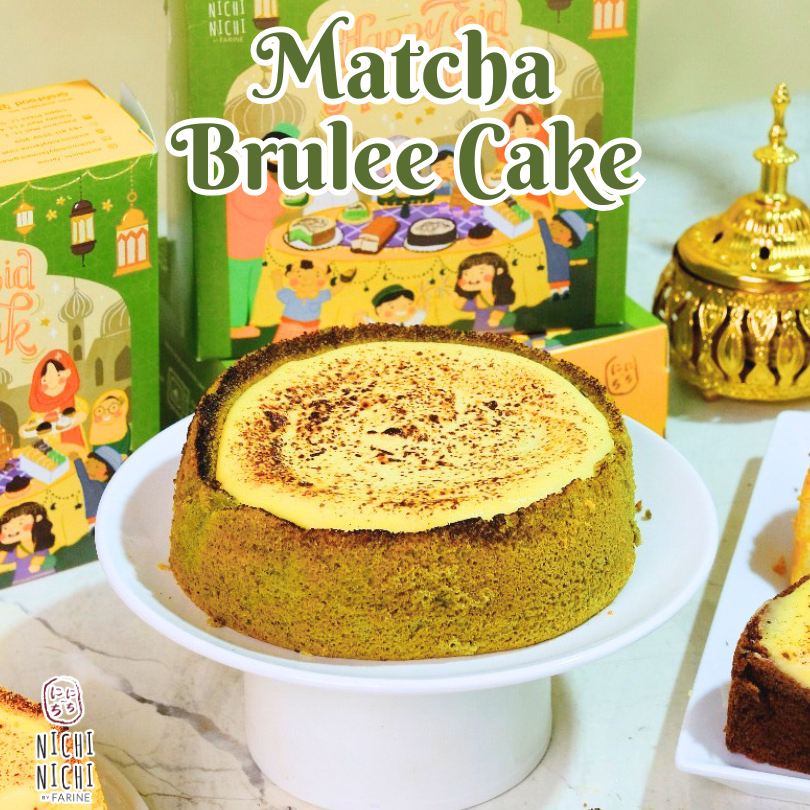 

BRULEE CAKE - Double Matcha Chesee Bolu Matcha Best Seller Cheesecake Kue ulang tahun Lembut Lumer - Nichi Nichi by Farine