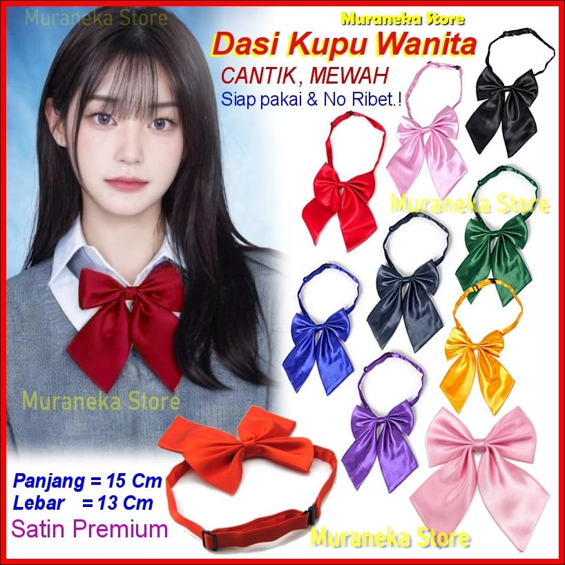 Dasi Kupu Bowtie Pita Wanita Polos Korea Korean Style Cewek Premium Kupu2 Dewasa Hitam Bow Tie Impor
