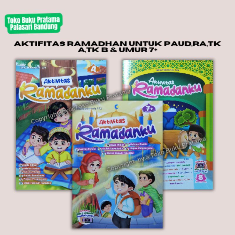 Buku Aktivitas/Kegiatan Ramadhan Untuk Anak Paud,RA,TK A,TK B,Sd Dan Umur 7+