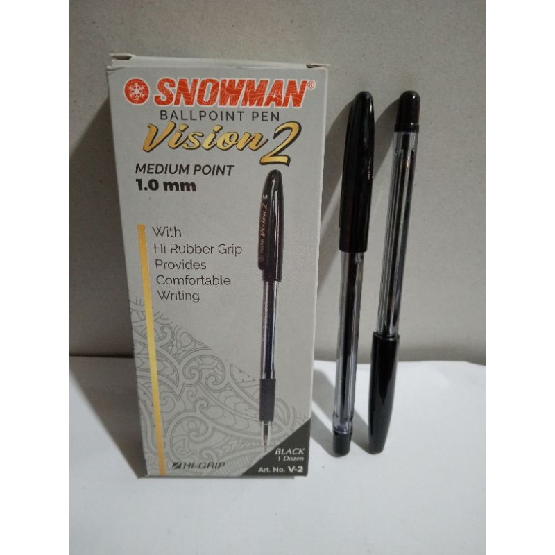 

1 Kotak isi 12 Pcs Pena SNOWMAN V2 Hitam M