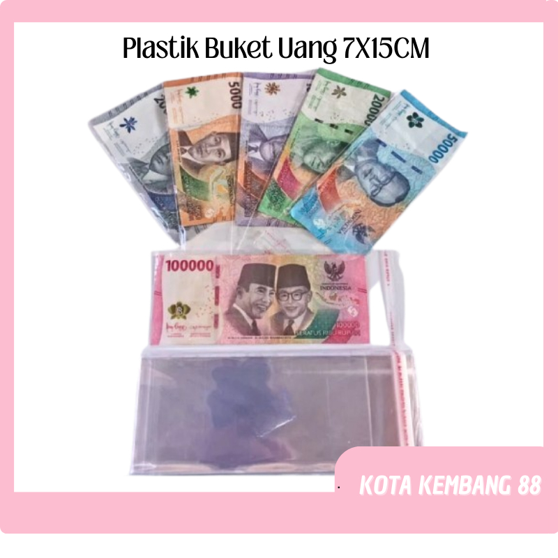 

Isi 10 Pcs Plastik Buket Uang Plastik OPP 7x15 cm